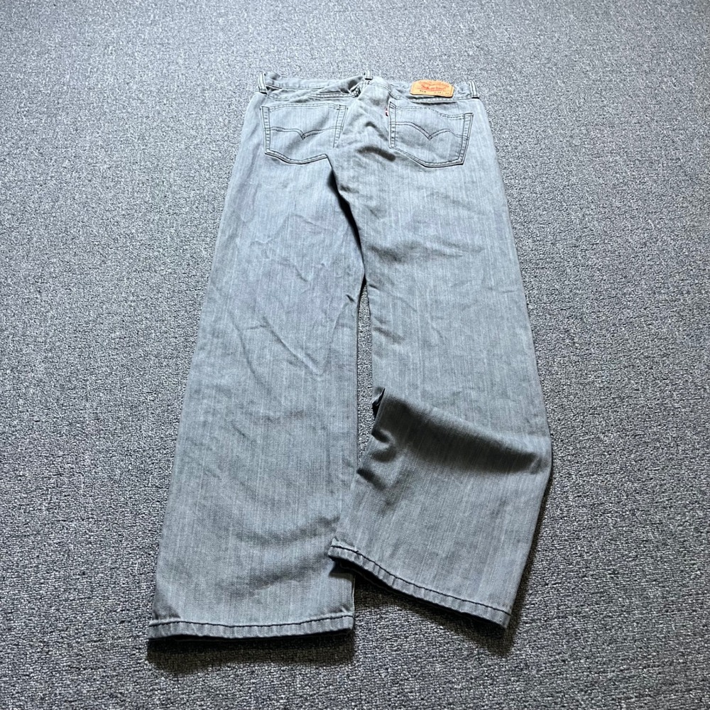 Levi's 514 Slim Straight Jeans 34x32 Grey Denim Pants Classic Fit